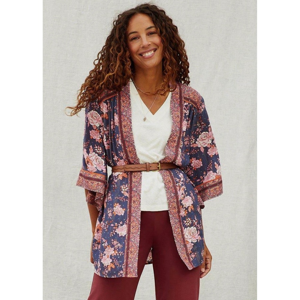 Matilda‎ Jane Olivia Floral Kimono Boho Cardigan size M/L Fun Flirty Chic